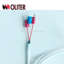 3 cores waterproof sus304 probe insulated silicone rubber cable platinum wires manufacturer pt100 resistance